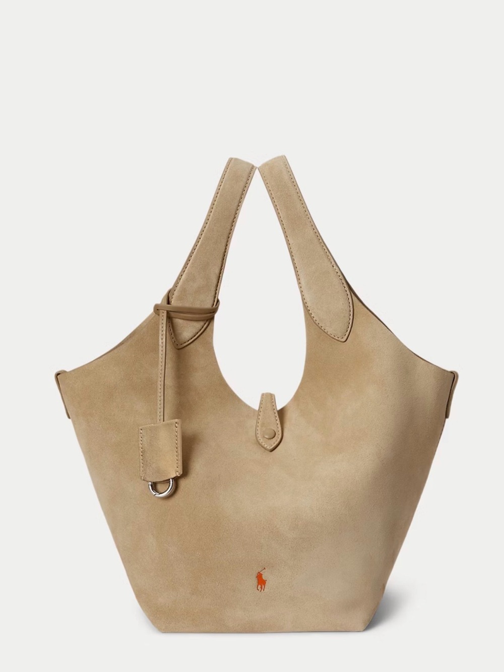 Ralph Lauren Beige Polo Play Suede Tote with Pony Logo - Picture 5 of 10